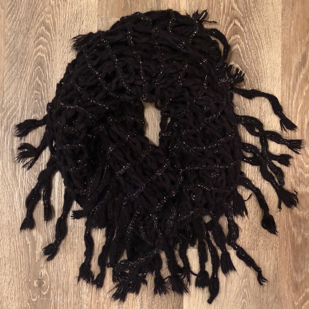 Black Fringe Scarf